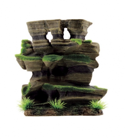 ArtUniq Mossy Figured Rock M - Декоративная композиция из пластика "Фигурная скала со мхом", 20,5x8,